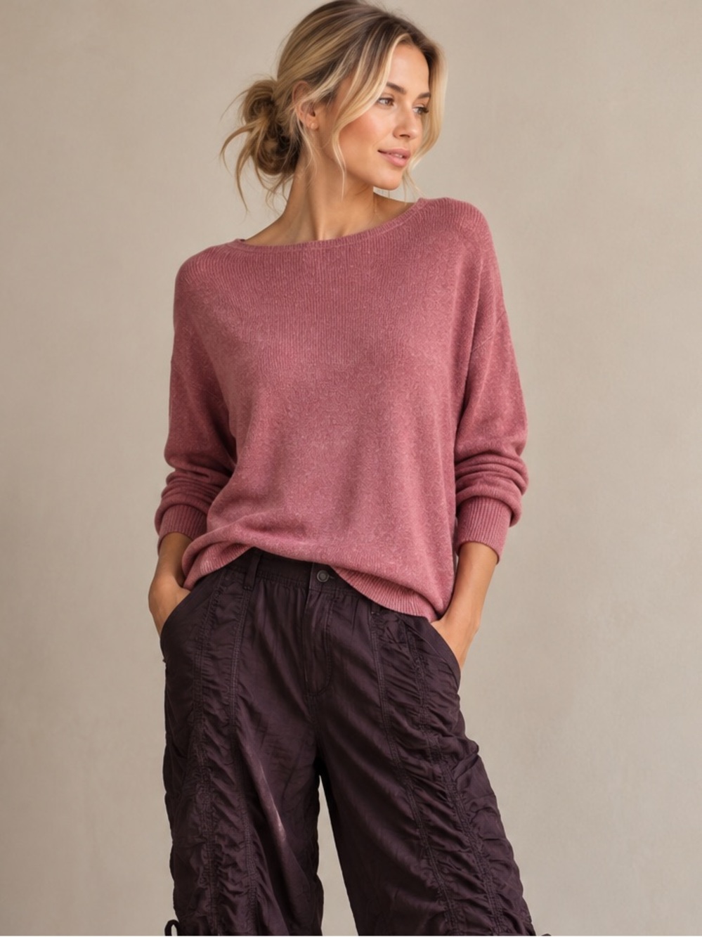 Massimo Dutti Linen Slub-Knit Sweater